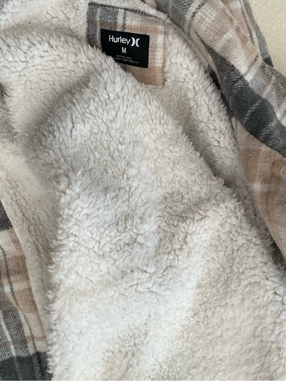 Hurley Cream, Beige and Gray Plaid Jacket - Picture 6 of 6